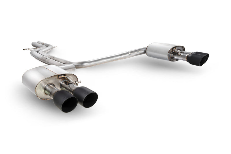 Scorpion half system udstødning til Audi S6/S7 C7 – ikke-resoneret, Daytona Ceramic, set skråt bagfra
