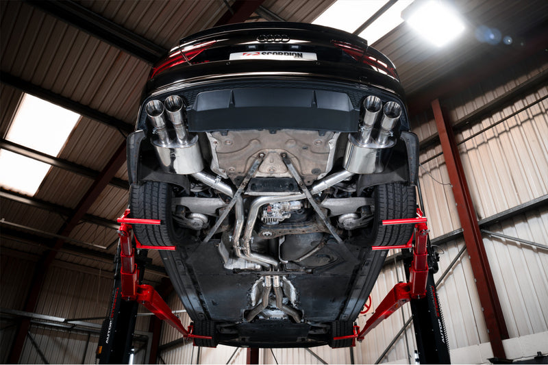 Scorpion half system udstødning til Audi S6/S7 C7 – ikke-resoneret, Daytona, set nedefra
