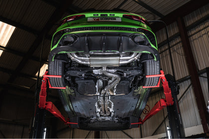 Scorpion GPF-back udstødning til Audi RS3 8Y Sportback med ventiler, OE Fitment, set nedefra