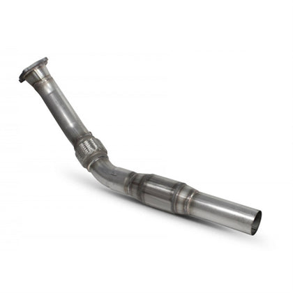 Scorpion downpipe med sportskatalysator, set skråt bagfra