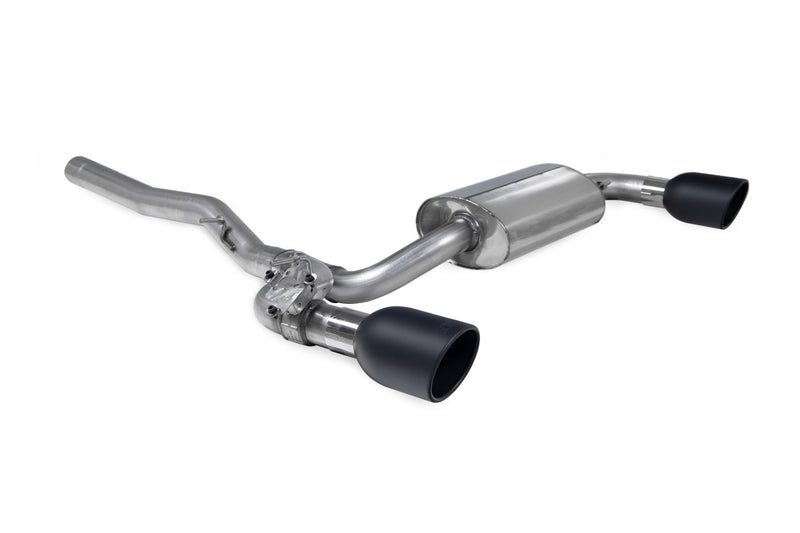 Scorpion GPF-back udstødning til BMW M135I F40 med ventiler, Indy Ceramic, set skråt bagfra