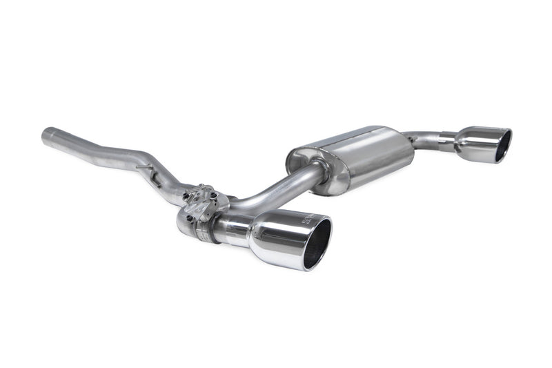 Scorpion GPF-back udstødning til BMW M135I F40 med ventiler, Indy, set skråt bagfra