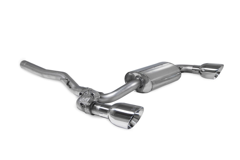 Scorpion GPF-back udstødning til BMW M135I F40 med ventiler, Daytona, set skråt bagfra