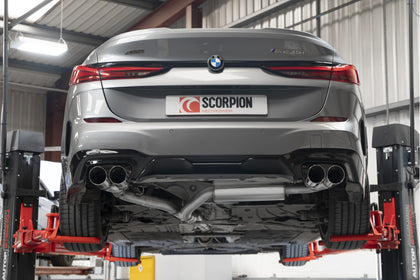Scorpion GPF-back udstødning til BMW M235I med ventiler, Daytona, set bagfra
