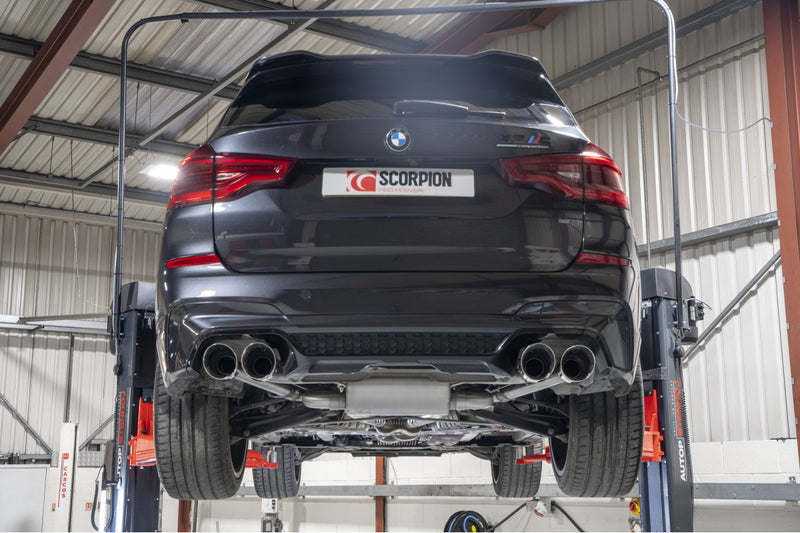 Scorpion half system udstødning til BMW X3M med ventiler, Daytona, sbm09_rear