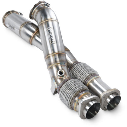 Scorpion de-cat downpipes til BMW X3 M / X4 M, set skråt bagfra