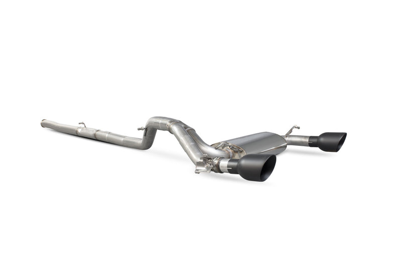 Scorpion cat-back udstødning til Ford Focus med ventiler, Daytona Ceramic, set skråt bagfra