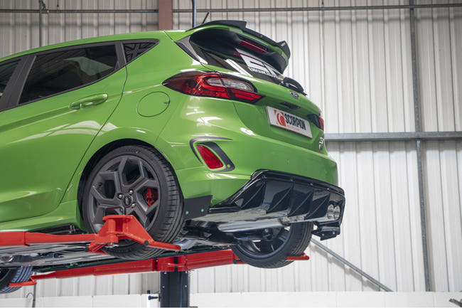 Scorpion GPF-back udstødning til Ford Fiesta ST MK8.5 med ventiler, set fra siden