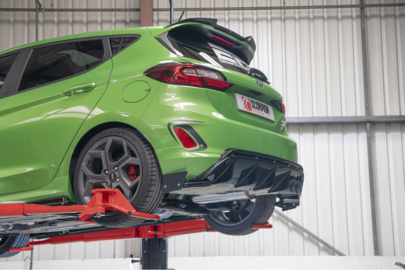 Scorpion GPF-back udstødning til Ford MK8.5 Fiesta, Daytona Ceramic, set fra siden