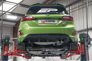 Scorpion GPF-back udstødning til Ford MK8.5 Fiesta, Daytona, set bagfra