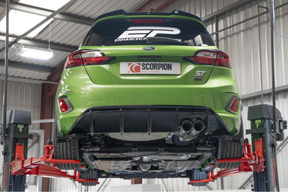 Scorpion GPF-back udstødning til Ford MK8.5 Fiesta, Daytona, set bagfra