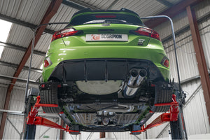 Scorpion GPF-back udstødning til Ford MK8.5 Fiesta, Daytona, set nedefra