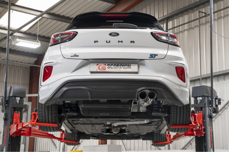 Scorpion GPF-back udstødning til Ford MK2 Puma, Daytona, set bagfra