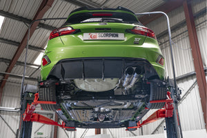 Scorpion GPF-back udstødning til Ford MK8, Daytona Ceramic, set nedefra