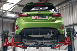Scorpion GPF-back udstødning til Ford MK8, Daytona, set bagfra