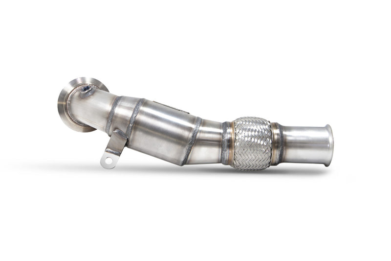 Scorpion downpipe med sportskatalysator til Ford MK8, set fra siden