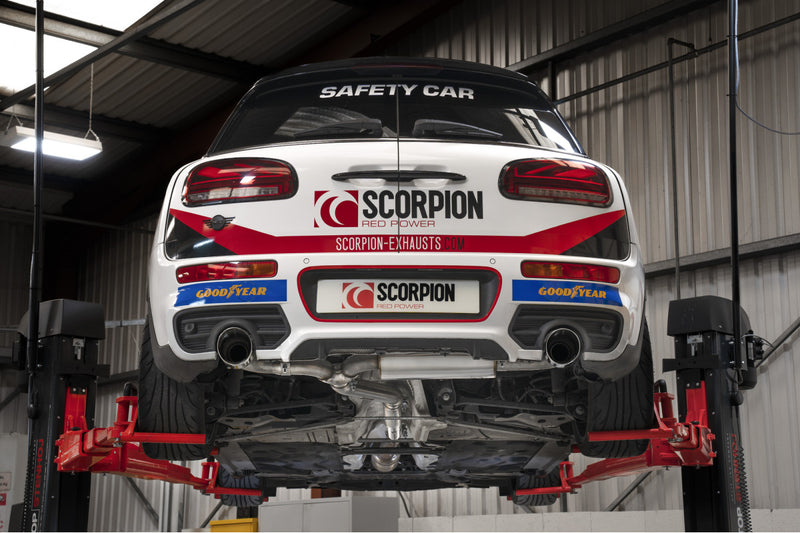 Scorpion GPF-back udstødning til Mini Clubman, Daytona, set bagfra