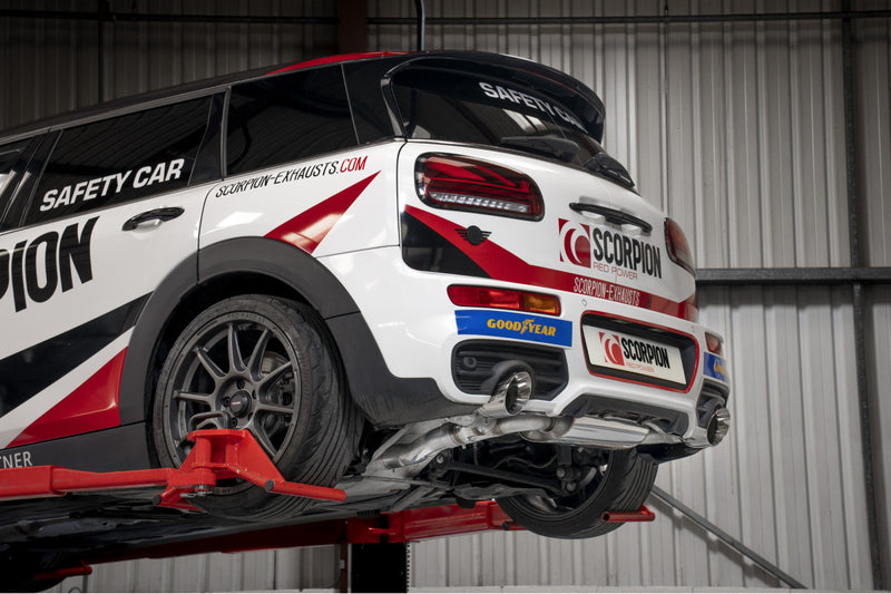 Scorpion GPF-back udstødning til Mini Clubman, Daytona, set fra siden