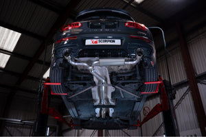 Scorpion cat-back udstødning til Mini Clubman F54 Cooper S – resoneret, Daytona, set nedefra