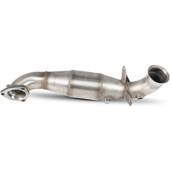 Scorpion downpipe med sportskatalysator, set skråt bagfra