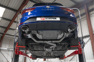 Scorpion GPF-back udstødning til Seat Leon – resoneret, EVO R, set nedefra