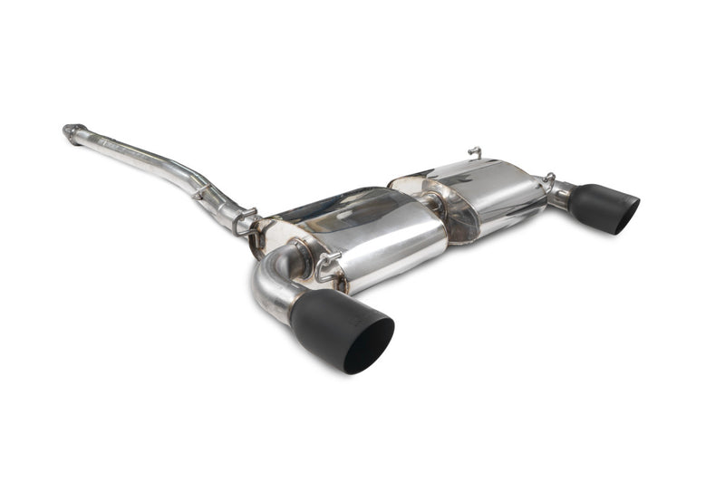 Scorpion cat-back udstødning til Subaru BRZ ZC6 – resoneret, Daytona Ceramic, set skråt bagfra