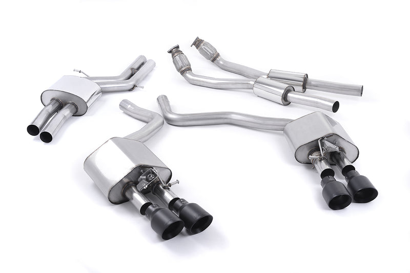 Milltek cat-back udstødning til Audi S7 Sportback 4.0 TFSI quattro S tronic, resoneret, sorte tips – billede 2
