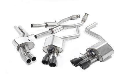 Milltek cat-back udstødning til Audi S8 D4 4.0 TFSI quattro Tiptronic, resoneret, sorte tips