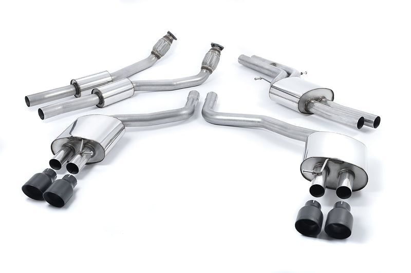 Milltek cat-back udstødning til Audi S6 4.0 TFSI C7 quattro, resoneret, sorte tips – billede 2