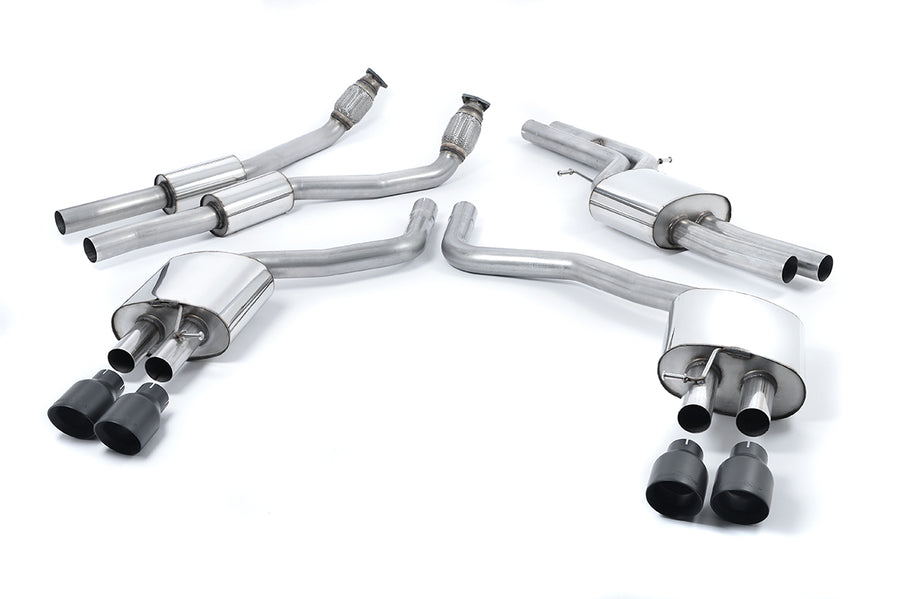 Milltek cat-back udstødning til Audi S6 4.0 TFSI C7 quattro, resoneret, sorte tips – billede 2