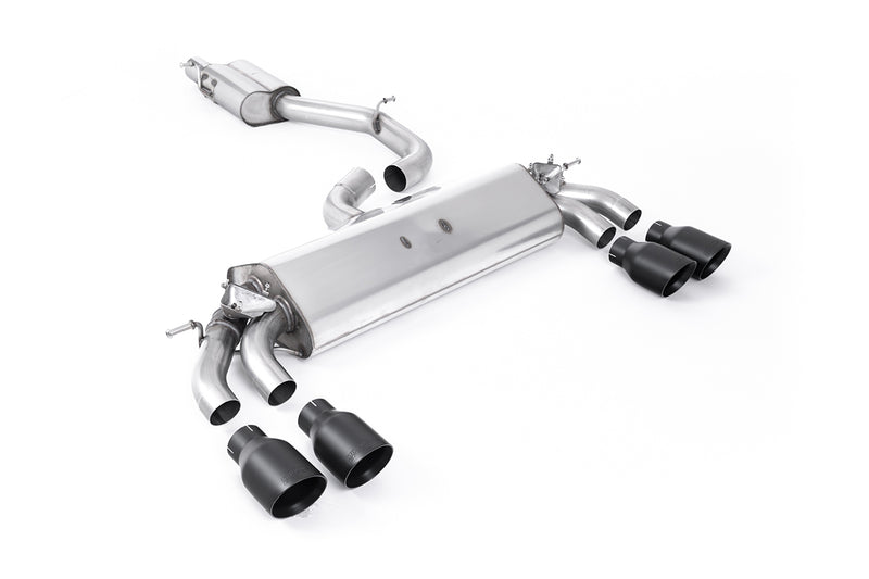 Milltek cat-back udstødning til Audi S3 2.0 TFSI quattro 3 dørs 8V.2, resoneret, sorte tips – billede 5