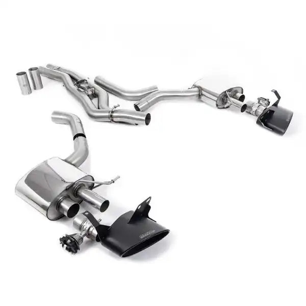 Milltek front pipe-back udstødningssystem i rustfrit stål til Audi RS6 C8 4.0 V8 bi-turbo OPF/GPF modeller, designet til forbedr