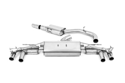Milltek cat-back udstødning til Audi S3 2.0TFSI Quattro Sportback 310PS 8Y, resoneret, tips i kulfiber – billede 5