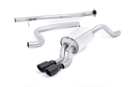 Milltek cat-back udstødning til Ford Fiesta Mk7/Mk7.5 1.0T EcoBoost (100/125/140PS), ikke-resoneret, sorte tips