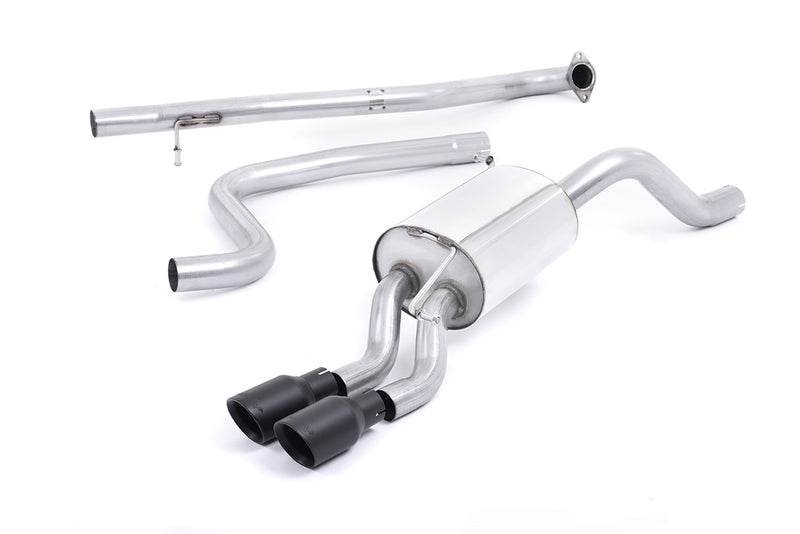Milltek cat-back udstødning til Ford Fiesta Mk7/Mk7.5 1.0T EcoBoost (100/125/140PS), ikke-resoneret, sorte tips
