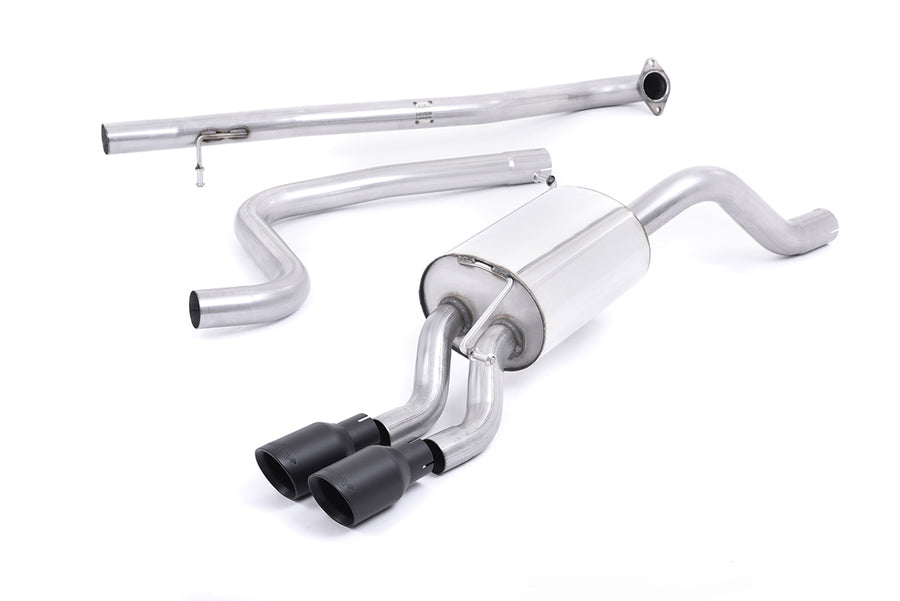 Milltek cat-back udstødning til Ford Fiesta Mk7/Mk7.5 1.0T EcoBoost (100/125/140PS), ikke-resoneret, sorte tips