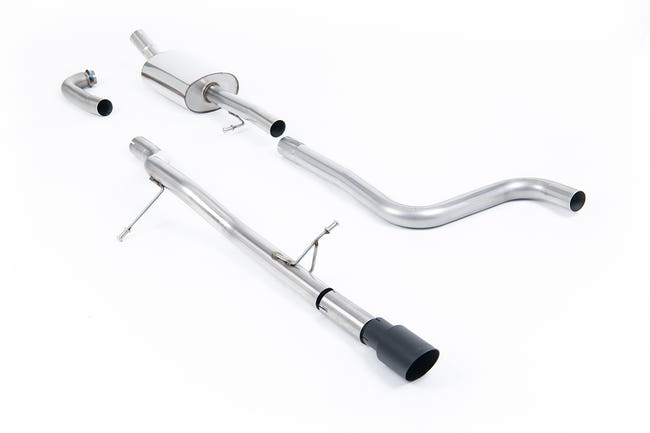 Milltek cat-back udstødning til Ford Fiesta Mk8 1.0T EcoBoost ST-Line 3 & 5 dørs, ikke-resoneret, sorte tips – billede 2