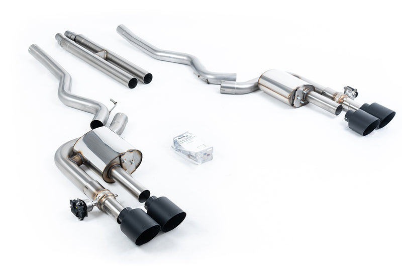Milltek cat-back udstødning til Ford Mustang 5.0 V8 Dark Horse (S650 Fastback), sorte tips