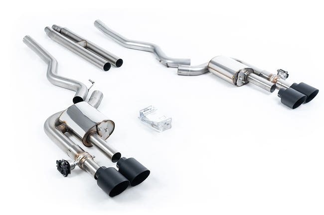 Milltek cat-back udstødning til Ford Mustang 5.0 V8 Dark Horse (S650 Fastback), sorte tips