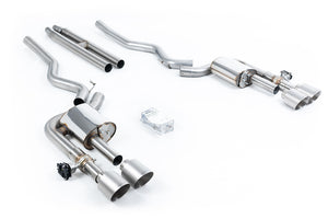 Milltek cat-back udstødning til Ford Mustang 5.0 V8 Dark Horse (S650 Fastback), tips i børstet titanium – billede 3