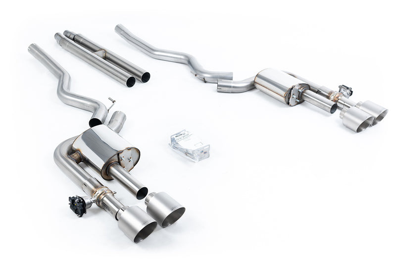 Milltek cat-back udstødning til Ford Mustang 5.0 V8 Dark Horse (S650 Fastback), tips i børstet titanium – billede 3