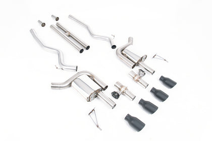 Milltek cat-back udstødning til Ford Mustang 5.0 V8 GT (S650 Fastback), sorte tips