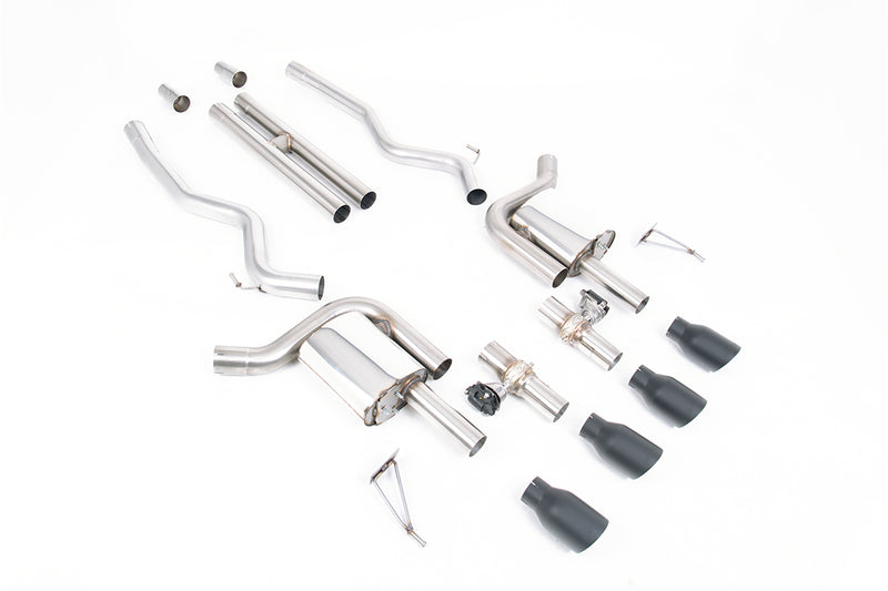Milltek cat-back udstødning til Ford Mustang 5.0 V8 GT (S650 Fastback), sorte tips