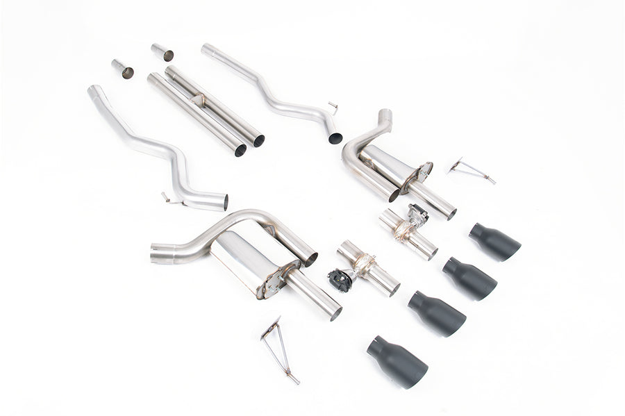 Milltek cat-back udstødning til Ford Mustang 5.0 V8 GT (S650 Fastback), sorte tips