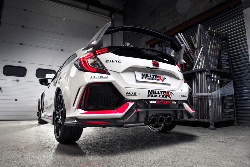 Milltek cat-back udstødning til Honda Civic Type R FK8 2.0 i-VTEC, race, tips i kulfiber – billede 10