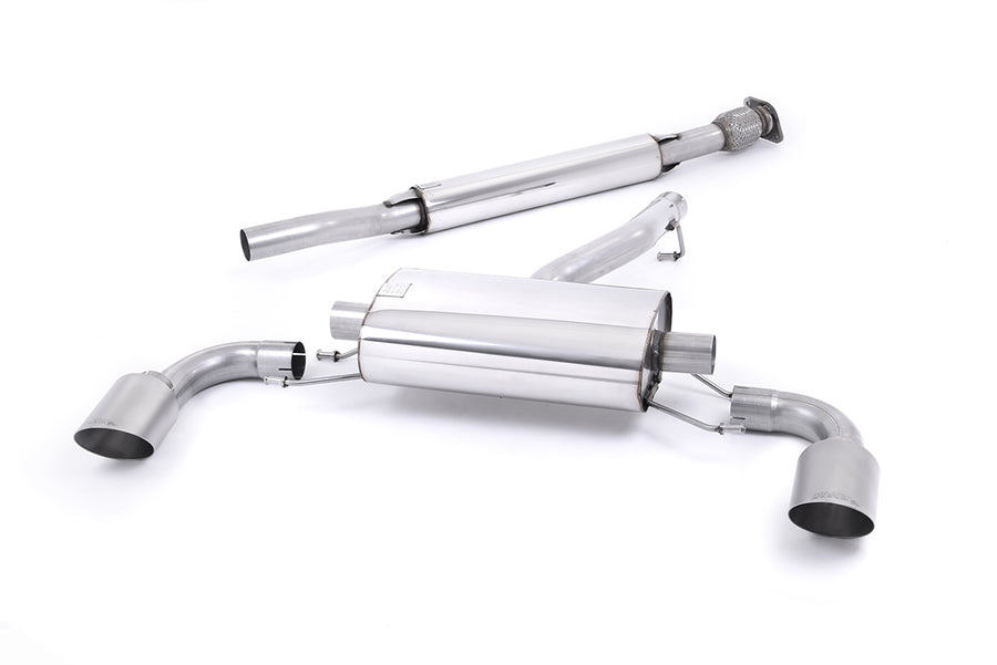 Milltek cat-back udstødning til Subaru BRZ 2.0-liter, resoneret, tips i børstet titanium