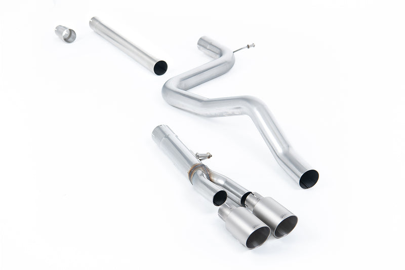 Milltek cat-back udstødning til Seat Leon FR 2.0 TDI 150 SC og 5 dørs (manual og DSG-auto), ikke-resoneret, tips i børstet titanium – billede 3