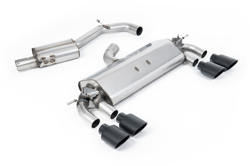 Milltek cat-back udstødning til Volkswagen Golf MK7 R 2.0 TSI 300PS, resoneret, sorte tips – billede 7