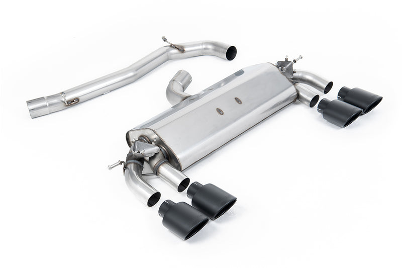 Milltek cat-back udstødning til Volkswagen Golf MK7 R 2.0 TSI 300PS, ikke-resoneret, sorte tips – billede 4