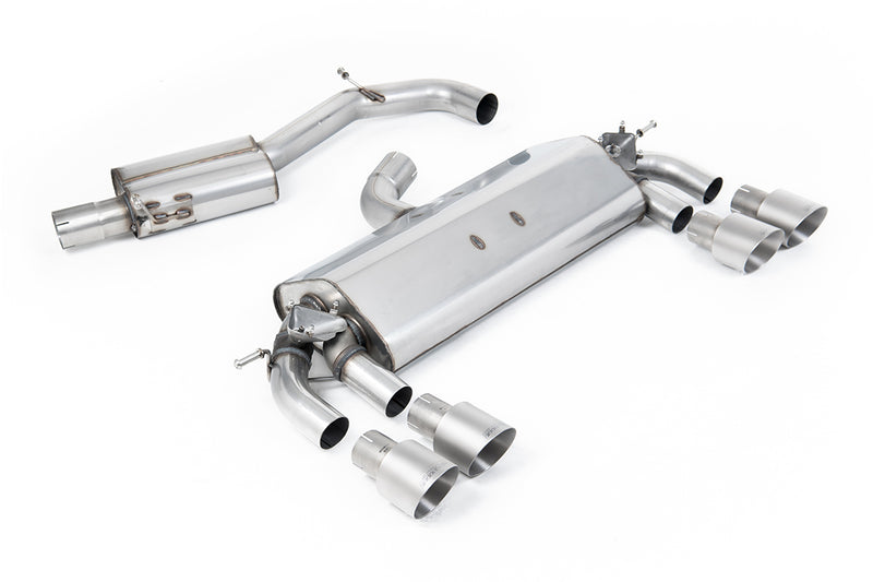Milltek cat-back udstødning til Volkswagen Golf MK7 R 2.0 TSI 300PS, resoneret, tips i børstet titanium – billede 8